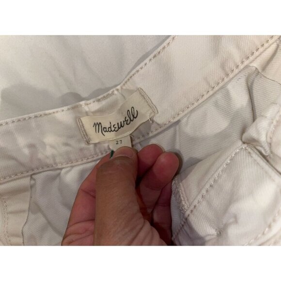 Madewell Ivory High-Ris  Casual Pleated Cotton Shorts Women's Size 27 - Picture 3 of 8